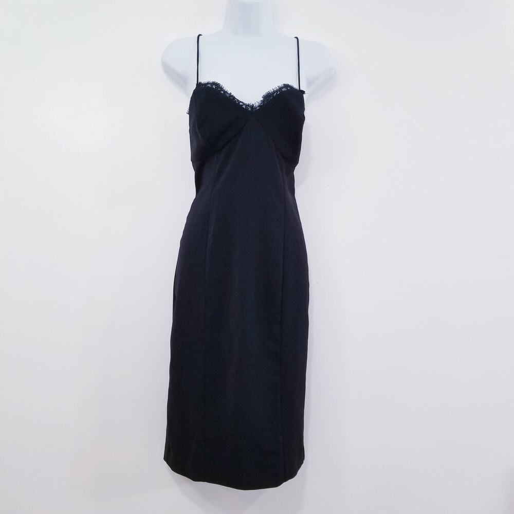Express Lace Neckline Cocktail Dress